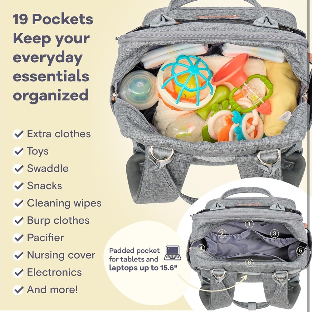 Gray Diaper Backpack - image 3
